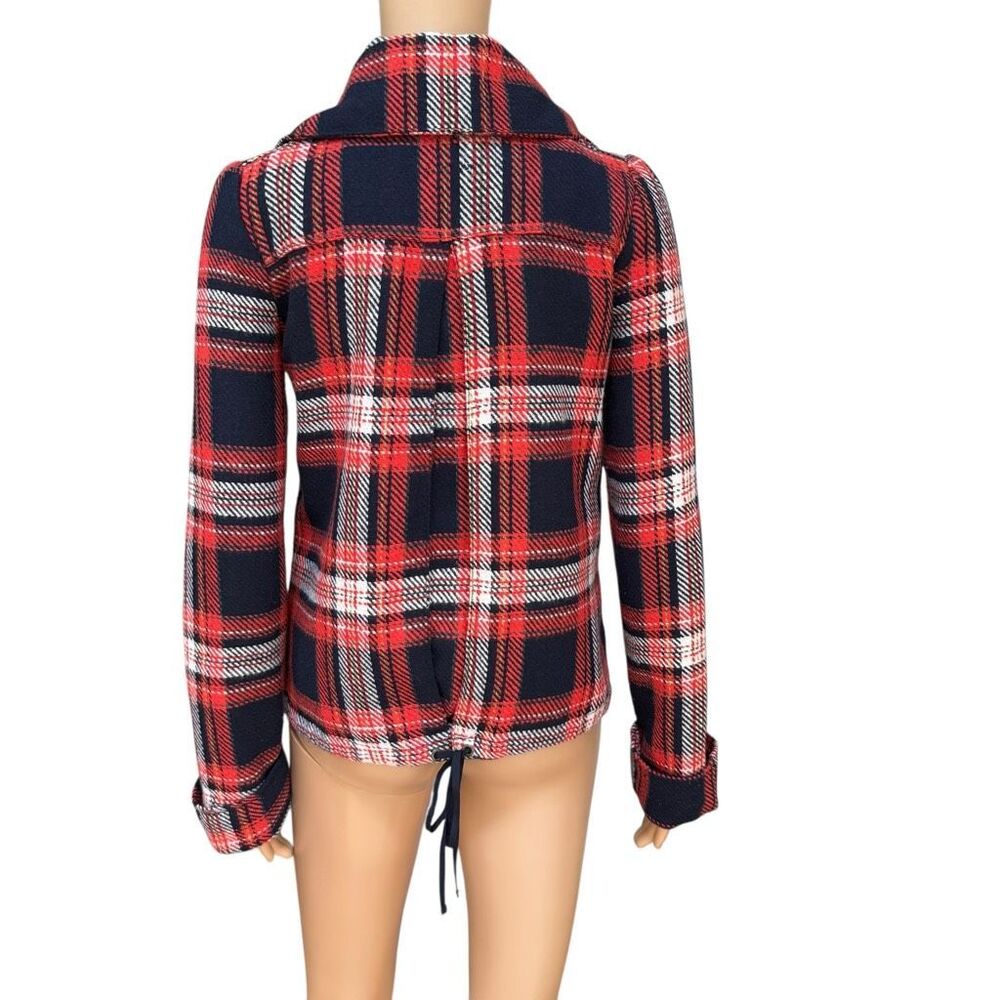 Roxy Plaid Peacoat Multicolor Button Closure Wool… - image 4